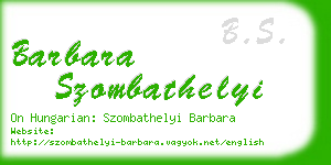 barbara szombathelyi business card